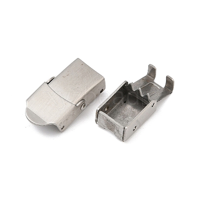 304 Stainless Steel Watch Band Clasps STAS-U055-01B-P-1