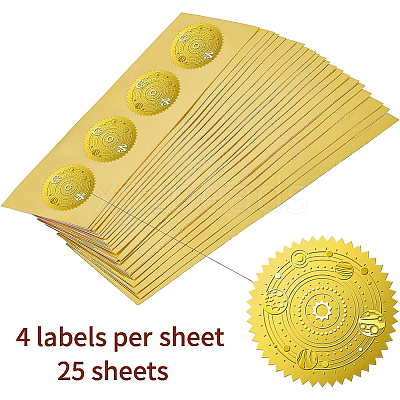 Self Adhesive Gold Foil Embossed Stickers DIY-WH0211-195-1