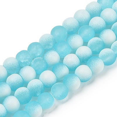 Frosted Crackle Glass Beads X1-GLAA-U001-8mm-M08-1