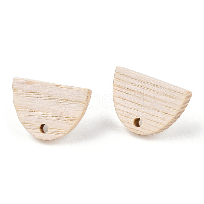 Ash Wood Stud Earring Findings EJEW-N017-011M-1