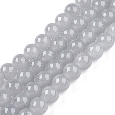 Baking Paint Imitation Jade Glass Round Bead Strands DGLA-Q021-8mm-43-1