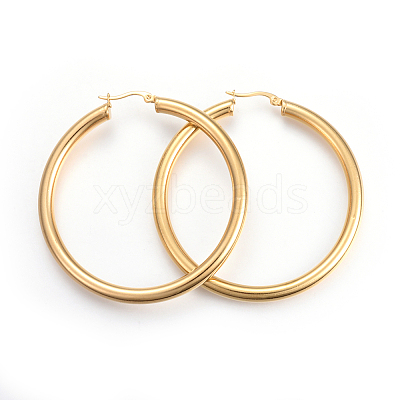 201 Stainless Steel Big Hoop Earrings X-EJEW-A052-19D-G-1