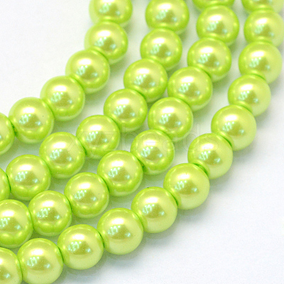 Baking Paint Pearlized Glass Pearl Round Bead Strands HY-Q003-10mm-66-1