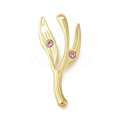 304 Stainless Steel Rhinestone Pendants STAS-U027-11G-03-1