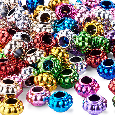 100Pcs UV Plating Opaque Acrylic European Beads PACR-TA0001-32C-1