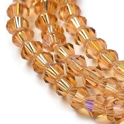 Transparent Electroplate Glass Beads Strands GLAA-F029-3mm-D18-1