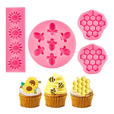 Honeycomb & Bees & Sunflower DIY Food Grade Silicone Molds WG70605-01-1