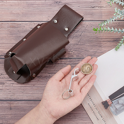 1Pc PU Leather Wine Bottle Cover AJEW-GF0003-88B-1