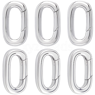 6Pcs Stainless Steel Spring Gate Rings STAS-BBC0008-34A-1