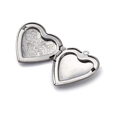 304 Stainless Steel Locket Pendants STAS-S171-13P-02-1