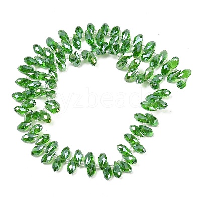 Electroplate Glass Faceted Teardrop Beads Strands EGLA-D014-19-1-1