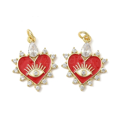 Brass Micro Pave Cubic Zirconia Pendants KK-P326-11G-02-1