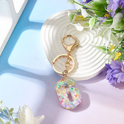 Number 6 Transparent Resin Keychains KEYC-TADJ0001-10F-1