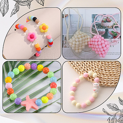 120Pcs 8 Colors Opaque Acrylic Beads MACR-PA0001-10-1