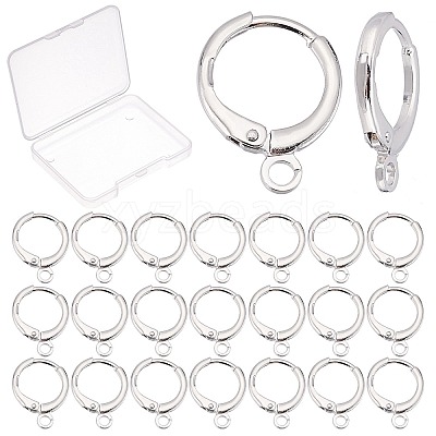 25Pairs Brass Huggie Hoop Earring Findings KK-CN0001-84-1