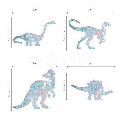 Custom Dinosaur Shape Waterproof PVC Laser Adhesive Stickers DIY-WH0256-013-1