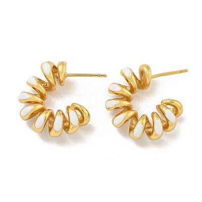Rack Plating Brass Stud Earrings EJEW-C102-41G-03-1