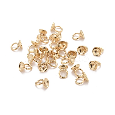 201 Stainless Steel Bead Cap Pendant Bails STAS-L244-27B-G-1