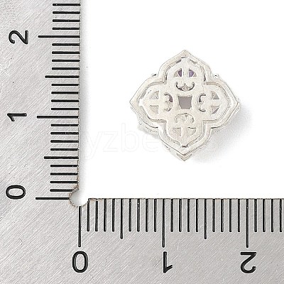 Brass Micro Pave Cubic Zirconia Beads KK-K297-30S-1