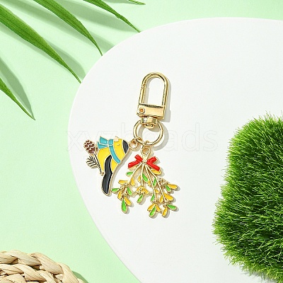 Birds Theme Alloy Enamel Pendant Decoration KEYC-YW00153-03-1