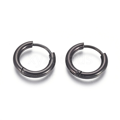 304 Stainless Steel Huggie Hoop Earrings EJEW-F111B-16mm-B-1