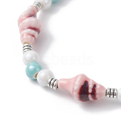 Handmade Porcelain Beaded Bracelets BJEW-JB12473-01-1