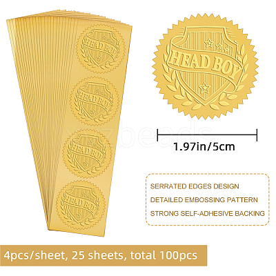 Self Adhesive Gold Foil Embossed Stickers DIY-WH0211-256-1