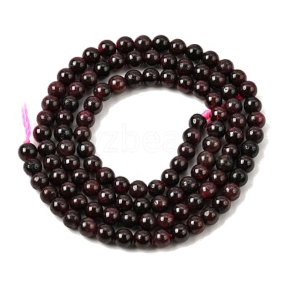 Natural Garnet Gemstone Bead Strands X-G-R263-4mm-1
