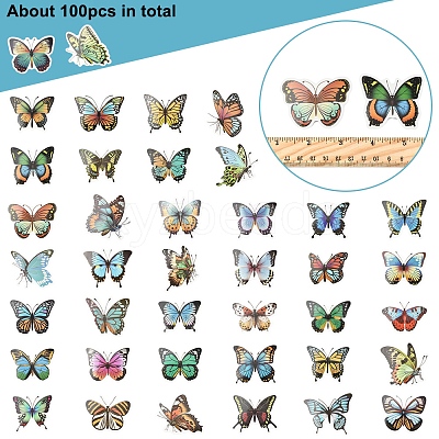 100Pcs Cartoon Paper Sticker DIY-FS0008-06-1