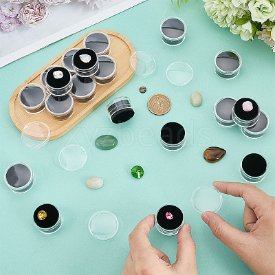 144Pcs Round Transparent Plastic Loose Diamond Packing Small Boxes Sets CON-WH0095-198A-1