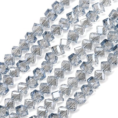 Electroplate Transparent Glass Beads Strands GL-CBA7A17-01A-05-1