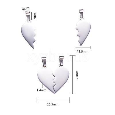 Tarnish Resistant 304 Stainless Steel Split Pendants STAS-F213-01P-1