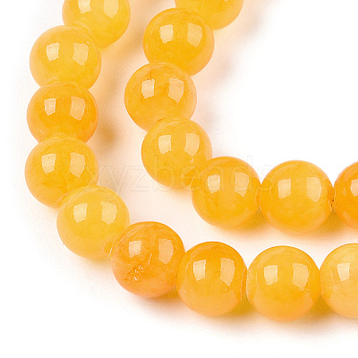 Natural Dyed Yellow Jade Gemstone Bead Strands X-G-R271-4mm-Y08-1