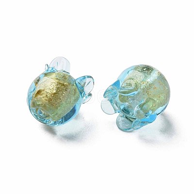 Handmade Gold Foil Lampwork Beads FOIL-T004-04B-1