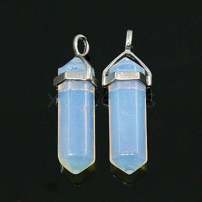 Opalite Double Terminated Pointed Pendants G-N0037-11-1