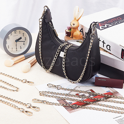 4Pcs 4 Styles Iron Curb Chain Bag Strap FIND-WR0001-22G-1