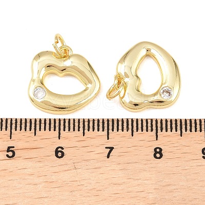 Brass Micro Pave Cubic Zirconia Pendants KK-C162-076G-1