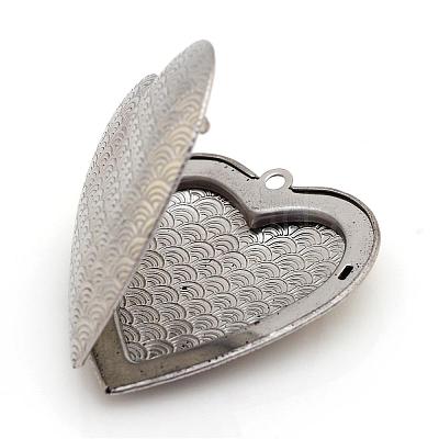 Tarnish Resistant 304 Stainless Steel Photo Locket Pendants STAS-S046-08-1