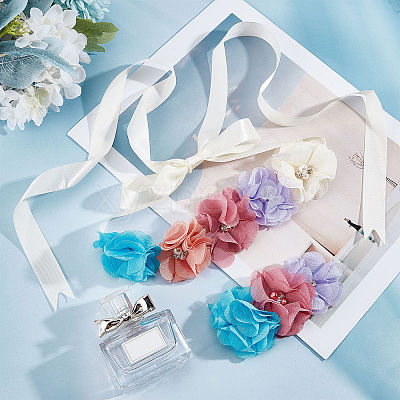 Polyester Waist Chain Belts and Headbands with Imitation Pearl DIY-WH0308-150C-1