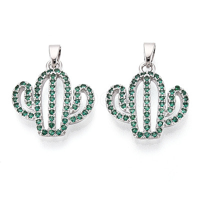 Brass Micro Pave Cubic Zirconia Pendants KK-N257-71P-1