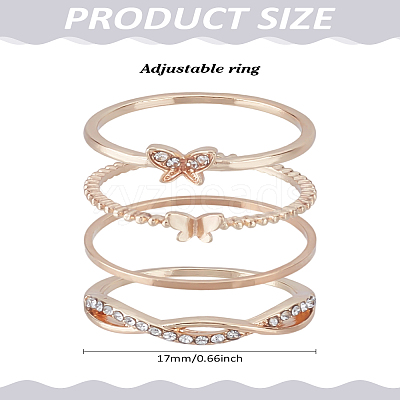 1Box Alloy Rhinestone Finger Rings Sets for Women RJEW-LP0002-47-1