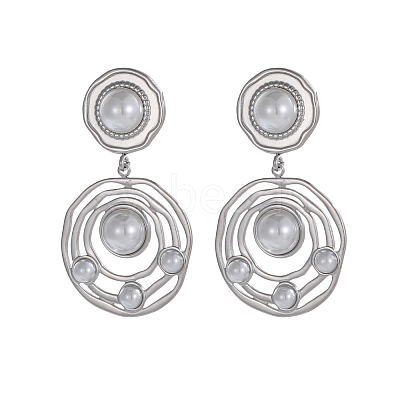304 Stainless Steel Stud Dangle Earrings STAS-OY010-62P-1