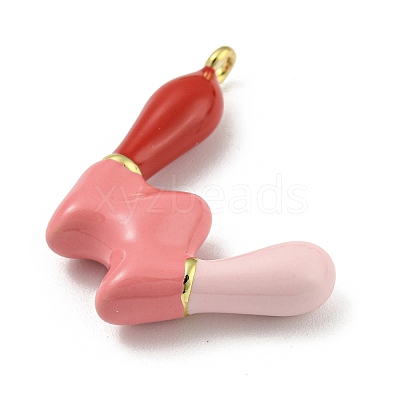 Brass Enamel Pendants KK-E093-03G-W-1