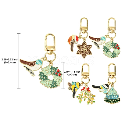 Birds Theme Alloy Enamel Pendant Decoration KEYC-YW00153-01-1