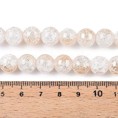 Electroplated Crackle Glass Beads Strands EGLA-N014-10mm-02-1