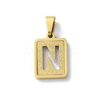 304 Stainless Steel Alphabet Pendants STAS-S152-01G-N-1
