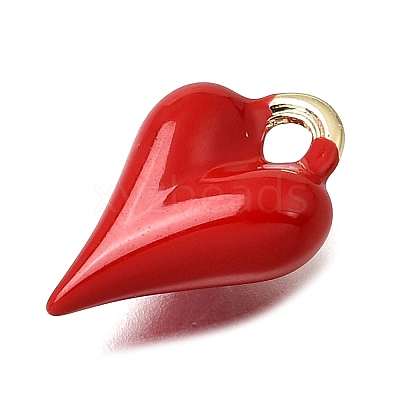 Heart Brass Enamel Charms KK-CBAEEA8-35G-1