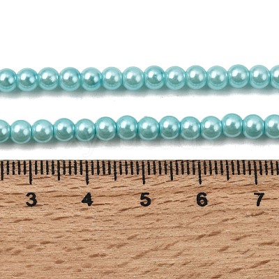 Eco-Friendly Dyed Glass Pearl Round Beads Strands HY-A002-4mm-RB104-1