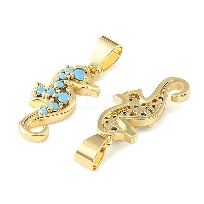 Brass Micro Pave Sky Blue Cubic Zirconia Pendants CU-CBA6938-05G-05-1