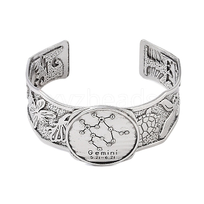 Constellation Alloy Open Cuff Bangles for Women Men BJEW-C064-01AS-06-1